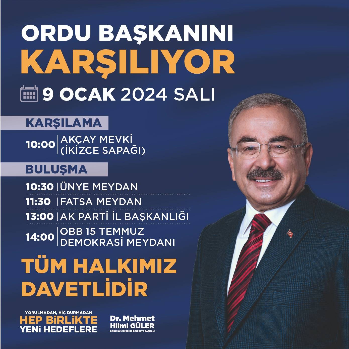 ORDU BAŞKANINI KARŞILIYOR