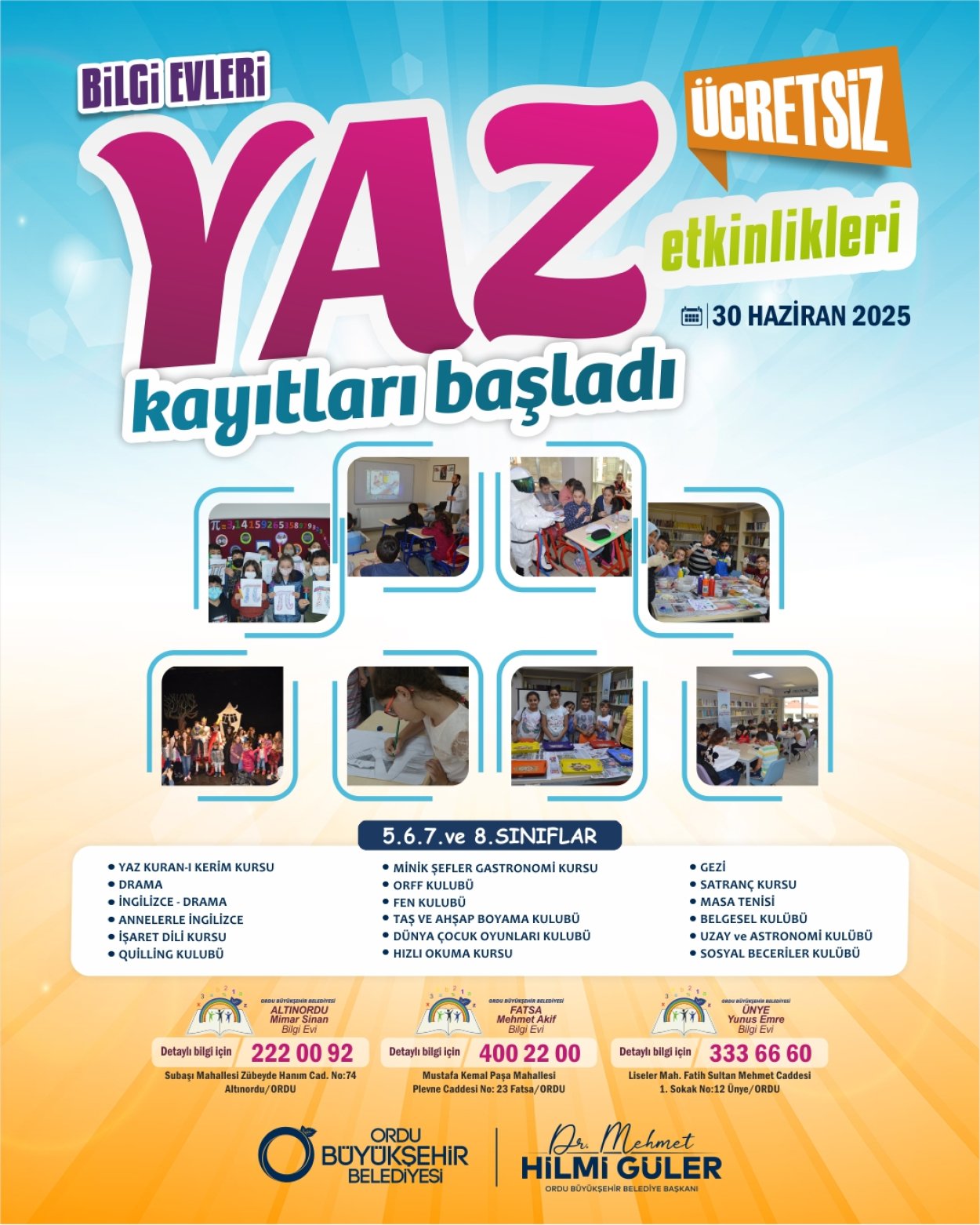 ÜCRETSİZ YAZ KURSLARI BAŞLIYOR